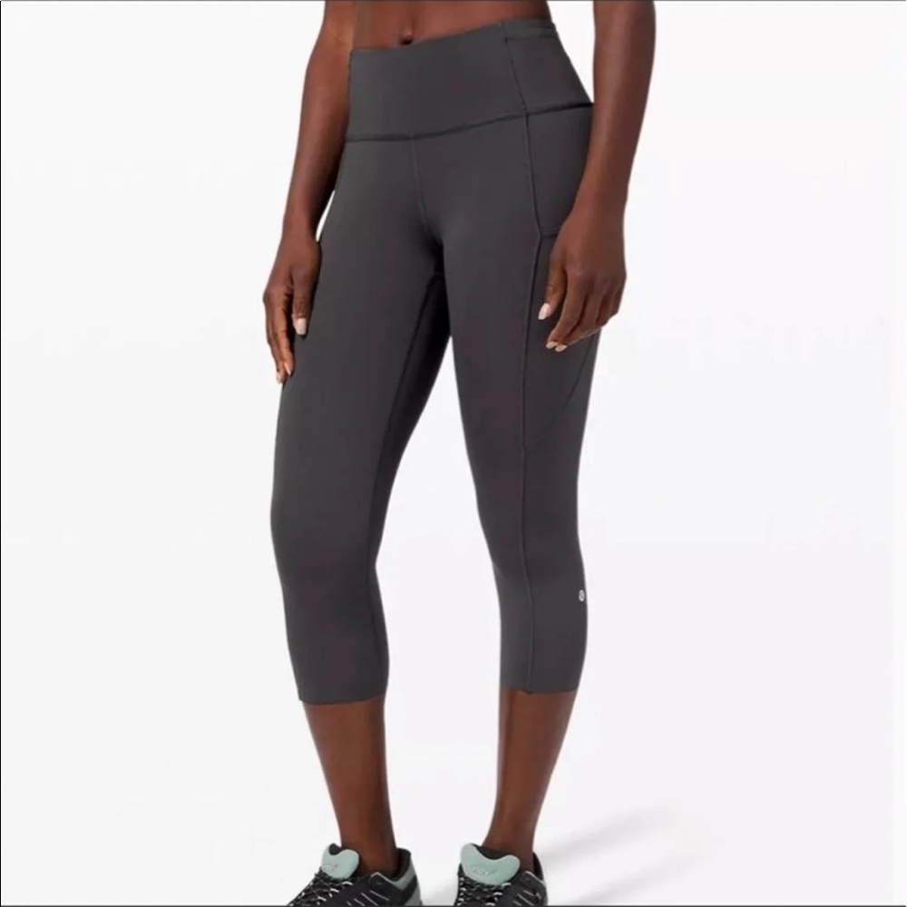 Lululemon fast and free 19 crop gray